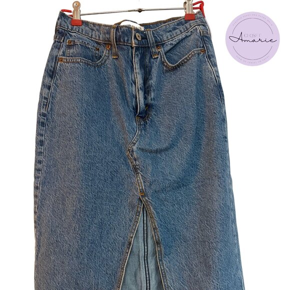 Abercrombie & Fitch High Rise Medium Wash Denim Skirt | Size 25/0P | Never Worn - Picture 1 of 3